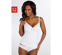 Still-BH, Damen, Gr. 80, Cup C, weiß, Spitze, Obermaterial: 93% Baumwolle, 7% Elasthan, PETITE FLEUR BY LASCANA, BHs Top BH Spitzentop Unterwäsche Still-BH Unterhemd BH-Hemd, ohne Bügel mit Spitze (83