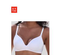Still-BH LASCANA, Damen, Gr. 75, Cup E, weiß, Microtouch, Obermaterial: 68% Polyamid, 16% Elasthan, 16% Polyester, Basic, BHs Still-BH, ohne Bügel, mit leicht wattierter Schale (59045439-75) weiß