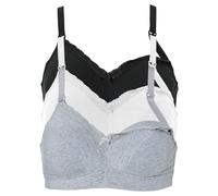 Still-BH BONPRIX, Damen, Gr. 80, Cup B, schwarz (schwarz, weiß, grau meliert), Obermaterial: 95% Baumwolle, 5% Elasthan. Futter: 100% Baumwolle. Spitze: 88% Polyamid, 12% Elasthan, BHs Still-BH, im pr