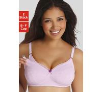 Still-BH PETITE FLEUR, Damen, Gr. 100, Cup C, lila (flieder, weiß), Jersey, Obermaterial: 95% Baumwolle, 5% Elasthan, Basic, BHs BH BH-Set Still-BH Wäsche Mieder-BH Bügelloser-BH, ohne Bügel, mit aufh