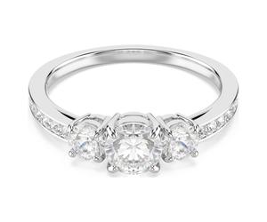 Stilla Attract Ring, Rundschliff, Weiß, Silberfarbenes Finish 60