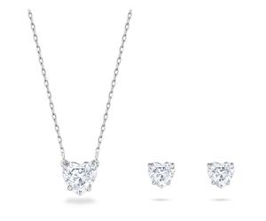 Stilla Attract Set, Herz, Weiß, Rhodiniert OS