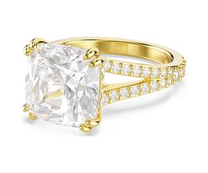Stilla Cocktailring, Kissenschliff, Pavé, Weiß, 18K Goldbeschichtet 60