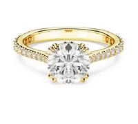 Stilla Cocktailring, Rundschliff, Pavé, Weiß, 18K Goldbeschichtet 58