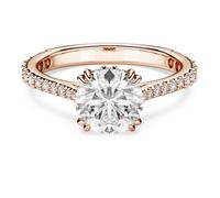 Stilla Cocktailring, Rundschliff, Pavé, Weiß, Roségold-Legierungsschicht 50