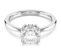 Stilla Cocktailring, Rundschliff, Weiß, Silberfarbenes Finish 50