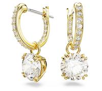 Stilla Drop-Ohrhänger, Rundschliff, Weiß, Goldlegierungsschicht OS