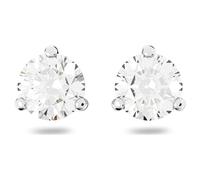 Stilla Ohrstecker, Rundschliff, Weiß, Rhodiniert OS