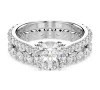 Ring-Set SWAROVSKI "Constella, Princess-Schliff, 5649216,-13,-15,5647662" Fingerringe Gr. 50, Metall, 2,5 mm, silberfarben (metallfarben, kristallweiß, kristallweiß) Damen Fingerringe (20269227-50)