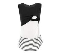 Stillshirt Stillpullover Umstandsmode Stillkeid Umstandskleid Ärmellos Streifen Stillkleid Kleid Rundhals Still-Nachthemd Stillen Schwangerschafts Kleid Sommer Damen Kleider Nachthemd Kleider