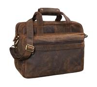 STILORD Adventure Lehrertasche Herren Damen Aktentasche Leder Groß Office Büro Schulter- oder Umhängetasche Businesstasche für Laptop Echtleder Farbe:Colorado - braun