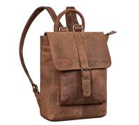 STILORD 'Agnes' Damen Rucksack klein Elegant Damenrucksack Leder Vintage Cityrucksack kleiner Lederrucksack Daypack für Arbeit Reisen Echtleder, Farbe:eichen - braun