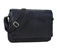 STILORD 'Alex' Vintage Ledertasche Männer Frauen Businesstasche zum Umhängen 15,6 Zoll Laptoptasche Aktentasche Unitasche Umhängetasche Leder, Farbe:schwarz