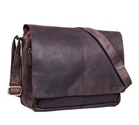 STILORD 'Alex' Vintage Ledertasche Männer Frauen Businesstasche zum Umhängen 15,6 Zoll Laptoptasche Aktentasche Unitasche Umhängetasche Leder, Farbe:matt - dunkelbraun