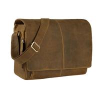 STILORD 'Alex' Vintage Ledertasche Männer Frauen Businesstasche zum Umhängen 15,6 Zoll Laptoptasche Aktentasche Unitasche Umhängetasche Leder, Farbe:dijon - braun