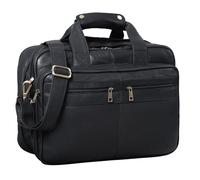 STILORD Alexander Lehrertasche Herren Leder Vintage Aktentasche Laptoptasche Bürotasche Businesstasche groß XXL Umhängetasche mit Dreifachtrenner Echtleder Farbe:schwarz
