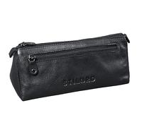 STILORD 'Alexis' Vintage Leder Etui Stiftemappe mit 2 Fächern und Reißverschluss Federtasche Federmäppchen Schlampermäppchen Echtes Leder, Farbe:schwarz