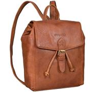 STILORD "Alice Leder Cityrucksack Damen Klein mit Kordelzug Rucksack Damen Echtleder Kleiner Damenrucksack Leder 2-in-1 Rucksackhandtasche Sling Bag für Alltag & Stadt Farbe:arona - braun