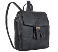 STILORD "Alice Leder Cityrucksack Damen Klein mit Kordelzug Rucksack Damen Echtleder Kleiner Damenrucksack Leder 2-in-1 Rucksackhandtasche Sling Bag für Alltag & Stadt Farbe:schwarz
