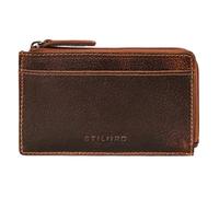 STILORD 'Ano' 2-in-1 Leder Schlüsseltasche Schlüsseletui 6 Karten-Fächer Münzfach Geld-Fach ideal als Slim Wallet Mini Geldbörse Echtleder Damen Herren Schlüssel-Etui, Farbe:luino - braun