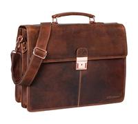 STILORD 'Apolonius' Arbeitstasche Herren Leder Vintage Aktentasche Umhängetasche Dokumententasche A4 15,6 Zoll Laptop Tasche für Büro Business Echtleder, Farbe:florida - braun