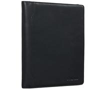 STILORD 'Arvid' Leder Konferenzmappe Vintage Dokumentenmappe A4 mit Ringmechanik 13,3 Zoll Schreibmappe Aktenmappe Ringbuch, Farbe:schwarz