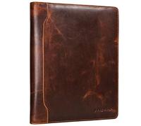 STILORD 'Arvid' Leder Konferenzmappe Vintage Dokumentenmappe A4 mit Ringmechanik 13,3 Zoll Schreibmappe Aktenmappe Ringbuch, Farbe:Kara - Cognac