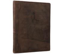 STILORD 'Arvid' Leder Konferenzmappe Vintage Dokumentenmappe A4 mit Ringmechanik 13,3 Zoll Schreibmappe Aktenmappe Ringbuch, Farbe:mittel - braun