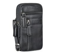 STILORD 'Asher' Leder Brustbeutel Herren Vintage Gürteltasche Crossbody Bag Handytasche zum Umhängen Kleine Brusttasche stylish für Handy Pass Reisebörse Männer Echtleder, Farbe:schwarz