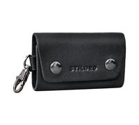 STILORD Atticus Leder Schlüsselmappe Karabiner Schlüsseletui Lederetui mit Karabinerhaken Schlüssel Organizer Vintage Echtleder Farbe:schwarz