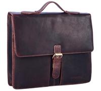 STILORD 'Aurelio' Vintage Konferenzmappe Leder mit Griff A4 Aktentasche schmal Aktenmappe Dokumentenmappe mit Henkel für 13,3 Zoll MacBooks echtes Rindsleder, Farbe:kara - braun
