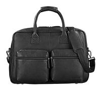 STILORD 'Ben' Vintage Businesstasche Leder groß Unisex Umhängetasche 15,6 Zoll Laptop College Bag Aktentasche Uni echtes Rindsleder, Farbe:schwarz