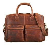 STILORD 'Ben' Vintage Businesstasche Leder groß Unisex Umhängetasche 15,6 Zoll Laptop College Bag Aktentasche Uni echtes Rindsleder, Farbe:kara - cognac