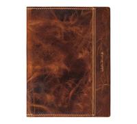 STILORD 'Bernhard' Dokumententasche A5 Leder Business Mappe Büro Organizer Konferenzmappe Echtleder Dokumentenmappe Leder Dokumentenhülle, Farbe:Cannes - braun