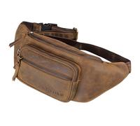 STILORD Brodie Bauchtasche Leder Groß Crossbody Gürteltasche Handy Hüfttasche Modern Vintage Fanny Pack für Joggen Reisen Brusttasche XL Echtleder Farbe:vinto - braun