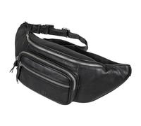 STILORD Brodie Bauchtasche Leder Groß Crossbody Gürteltasche Handy Hüfttasche Modern Vintage Fanny Pack für Joggen Reisen Brusttasche XL Echtleder Farbe:schwarz