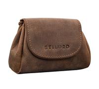 STILORD 'Bronn' Lederbeutel Kleingeld Vintage Kleingeldbörse für Münzen und Scheine Retro Münzbeutel Klein Hochwertiges Säckchen aus Echtleder, Farbe:mittel - braun