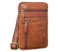 STILORD Brooks Leder Brustbeutel Gürteltasche Handytasche zum Umhängen Kleine Brusttasche für Handy Pass Reisebörse Crossbody Bag Vintage für Damen und Herren Farbe:Texas - braun