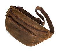 STILORD Bryce Bauchtasche Leder Gürteltasche Damen Herren Vintage Hüfttasche Reisetasche Urlaub Jogging Festival Echtleder Farbe:mittel - braun