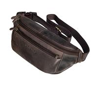 STILORD Bryce Bauchtasche Leder Gürteltasche Damen Herren Vintage Hüfttasche Reisetasche Urlaub Jogging Festival Echtleder Farbe:dunkel - braun