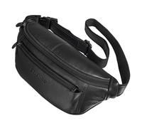 STILORD Bryce Bauchtasche Leder Gürteltasche Damen Herren Vintage Hüfttasche Reisetasche Urlaub Jogging Festival Echtleder Farbe:schwarz