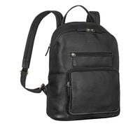 STILORD 'Caius' Leder Rucksack für Damen und Herren mittelgroß mit Laptop-Fach 12,3 Zoll ideal als Studenten-Rucksack Cityrucksack Echtleder Reiserucksack Stadtrucksack, Farbe:schwarz
