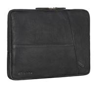 STILORD Cannes Vintage Laptophülle 15 15.6 16 Zoll Leder Herren Laptop-Tasche Gepolstert Wasserabweisend | Schmales Laptop Sleeve Echtleder Notebook Hülle für Arbeit & Uni Farbe:schwarz