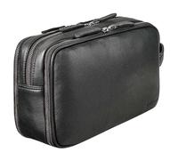 STILORD 'Catania' großer Reise-Kulturbeutel Leder Herren Damen Kulturtasche Schicke Kosmetiktasche Beautycase Badtasche Toiletry Bag Leather Wash Bag Echtleder Waschtasche, Farbe:schwarz