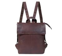 STILORD Charlie Vintage Lederrucksack Braun Mittelgroßer Daypack für Damen Herren 13,3 Zoll Laptop Rucksack aus Echtem Leder Farbe:Cognac - Dunkelbraun
