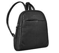 STILORD 'Charlotte' Rucksack Damen Elegant Leder Kleiner City Rucksack Vintage Rucksackhandtasche klein Daypack Freizeit Shopping Echtleder, Farbe:schwarz