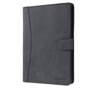 STILORD Cohen A4 Dokumententasche Leder Vintage - Elegante Schreibmappe mit 12,2 Zoll Tabletfach & Reißverschluss - Perfekt für Business, Meetings & Arbeit - Echtes Leder Farbe:Carbon - grau