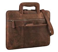 STILORD "Cole Vintage Laptoptasche 14 Zoll Leder Herren Schmal Laptophülle Echtleder Dokumententasche für Laptop Arbeit Business Reise Farbe:zamora - braun
