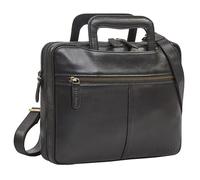 STILORD Connell Laptoptasche 13 Zoll Leder Aktentasche Schmal Arbeitstasche Herren Vintage Laptop-Hülle Dokumententasche A4 Tablet-Tasche aus Echtleder Farbe:schwarz