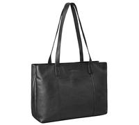 STILORD 'Courtney' Vintage Leder Handtasche Damen Shopper Groß Schultertasche Frauen Echtleder Tasche Laptop 14 Zoll für Shopping Business Uni, Farbe:schwarz